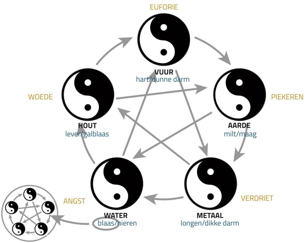 Uitleg van de Qi Gong vijf elementen, betekenis, meridianen en organen